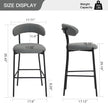 26 Counter Height Bar Stools Teddy Fabric Cover Kitchen Island Counter Bar Stool With Black Powder Coating Base And Footrest