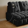 Modern Sofa Velvet Pull-out Bed,Independently Removable Backrest, Have USB Port And Swivel Phone Stand ,black