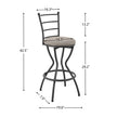 3 Bar Table And Chairs Set For Dining Room Industrial Counter Height Bar Chairs With Metal Back, Fabric Seat