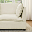 Comfy Cloud Couch Loveseat With Ottoman, Modern Chenille Love Seat Upholstered Modular Couch Sleeper For Living Room, Apartment, Studio, Office Beige White