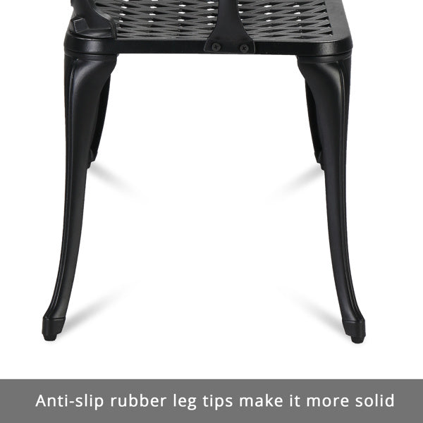 38 Inch Orchid Backrest Black Aluminum Bench