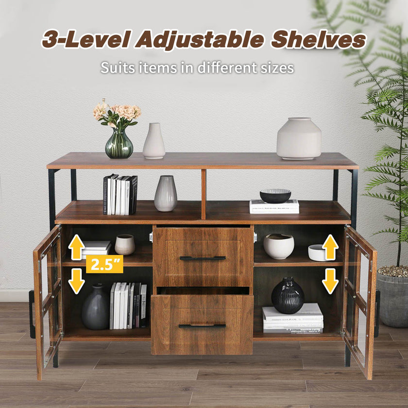 Living Room Shelves, With Two Storage Rooms, Storage Box, Modern Kitchen Utensils Cabinet, Self-service Wooden Storage Cabinet, Corridor Dining Room Transparent Glass Cabinet