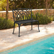 38 Inch Orchid Backrest Black Aluminum Bench
