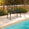 38 Inch Orchid Backrest Black Aluminum Bench