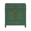30'' Bathroom Vanity Without Top,Solid Wood Frame Bathroom Storage Cabinet With Soft Closing Doors,Frame Bathroom Storage Cabinet Only, Retro Style, Green