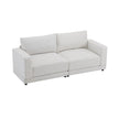 81 Modern Square Arm Sofa With Soft Velvet Upholstery, Deep Cushions, And Sturdy Legs In Navy Blue For Living Room Or Bedroom