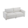 81 Modern Square Arm Sofa With Soft Velvet Upholstery, Deep Cushions, And Sturdy Legs In Navy Blue For Living Room Or Bedroom