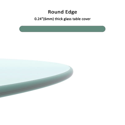 20  Round Tempered Glass Table Top 1 4  Thick Polished Edge