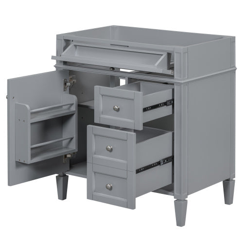 30'' Bathroom Vanity Without Top Sink, Modern Bathroom Storage Cabinet With 2 Drawers And A Tip-out Drawer