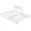 Full-size Platform Bed With Adjustable Rollers, White