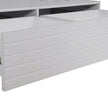 Modern White Rectangular LED Lights Coffee Table With 2 Drawers In 47.2