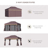 10x13 Aluminum Gazebo Patio Canopy  Outdoor Shelter With Double Roof, Netting & Curtains