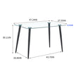 Glass Dinning Table 120 70 ,black Metal Leg , Dinning Table For 4 Seats Office Table Computer Desk