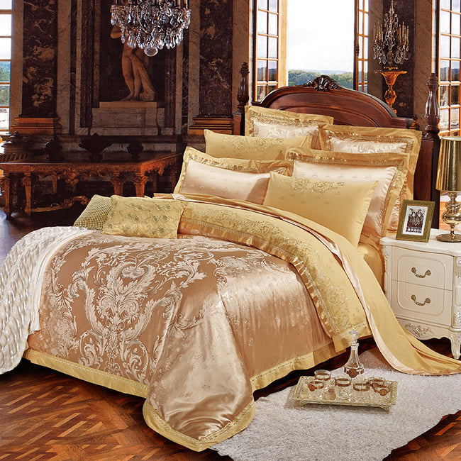 Four-piece satin jacquard set
