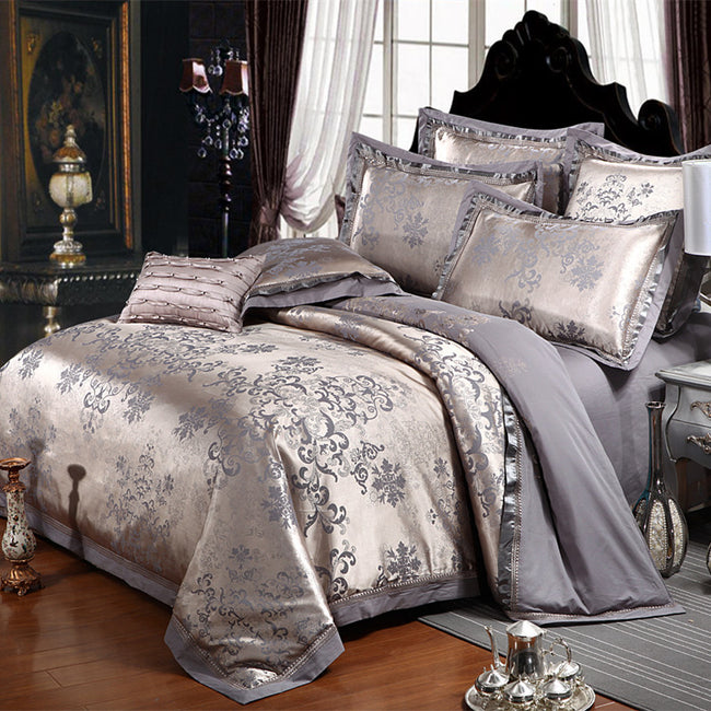 Four-piece satin jacquard set