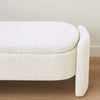 Oval Ottoman Bench 3D Lamb Fleece, Large Storage Space For Living Room