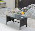 Outdoor Patio Furniture 1 Coffee Table With Clear Tempered Glass