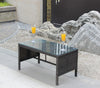 Outdoor Patio Furniture 1 Coffee Table With Clear Tempered Glass