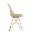 Modern Dining Chairs With Shell Leisure Plastic Seats And Golden Steel Legs