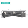 New 91 91  Modern L-Shape Sectional Sofa  Upholstered Living Room Couch