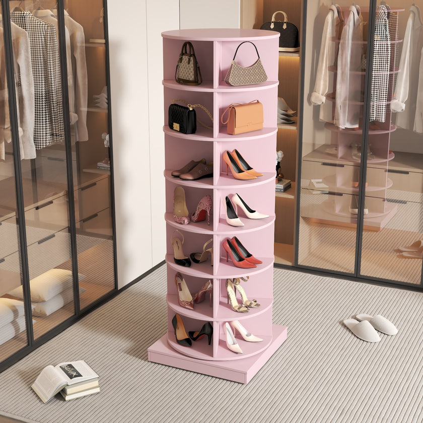 New 360 Rotating Shoe Cabinet With 7 Layers Can Accommodate Up To 28 Paris Shoes