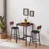 Bar Table Set With 2 Stools, PU Seat   Backrest, Rustic Brown, 23.62 W X 35 H