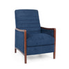 Mid Century Modern Fabric Channel   Wood Pushback Recliner
