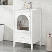 20 Bathroom Vanity With Sink, Bathroom Cabinet With Soft Closing Glass Door, A Drawer, Black