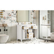 36'' Bathroom Vanity With Ceramic Sink Combo Set,Modern Freestanding Single Bathroom Cabinet With 4 Drawers & 2 Cabinets,Storage Cabinet For Bathroom, Solid Wood Frame Vanity Set, White