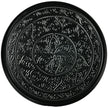Coffee Table For Living Room, 24inch Round Center Table With Hammered Tray Top And Metal Frame For Bedroom, Black