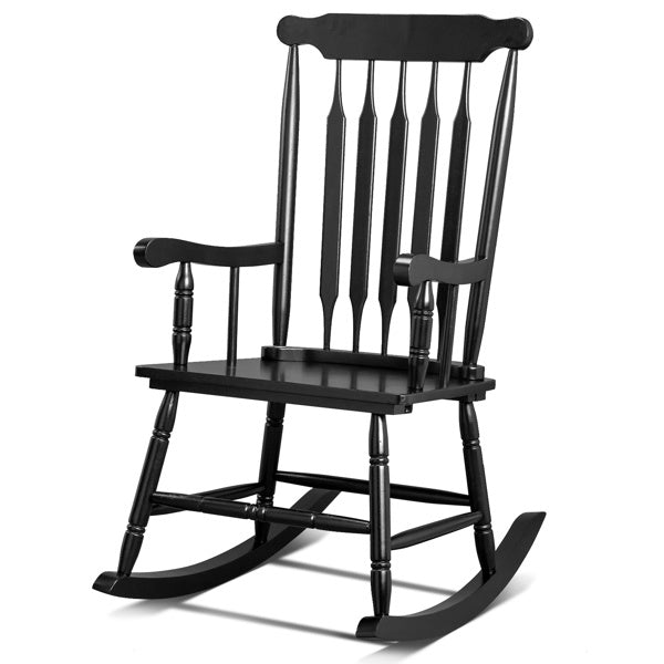 Black Poplar Windsor Wood Rocking Chair