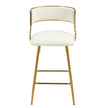 SET OF 2,26 Counter Height Bar Stools Corduroy Kitchen Island Counter Bar Stool With Back,golden Chromed Base And Footrest