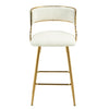 SET OF 2,26 Counter Height Bar Stools Corduroy Kitchen Island Counter Bar Stool With Back,golden Chromed Base And Footrest