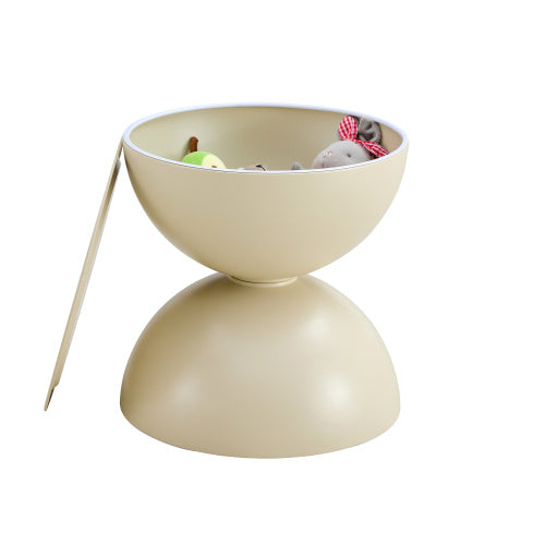 MILK WHITE Coffee Round Tables With STORGE MOVABLE TABLE TOP MULTIFUNCTIONAL END SIDE TABLE