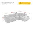 Modular L-Shaped Sectional Floor Couch, Deep Seat Tufted Comfy Sofa Set With Chaise For Living Room