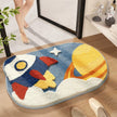 Cartoon Rocket Bath Mat Bathroom Decoration Area Rug Toilet Anti-slip Foot Mats Thickened Flocking Bath Carpet Non-slip Doormat Absorbent Bathroom Mat
