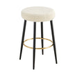 Counter Height Bar Stools Set Of 2, PU Kitchen Stools Upholstered Dining Chair Stools 24 Inches Height With Golden Footrest For Kitchen Island Coffee Shop Bar Home Balcony Silver Leaves Velvet