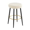 Counter Height Bar Stools Set Of 2, PU Kitchen Stools Upholstered Dining Chair Stools 24 Inches Height With Golden Footrest For Kitchen Island Coffee Shop Bar Home Balcony Silver Leaves Velvet