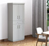 Modern Freestanding Kitchen Pantry Cabinet Cupboard With Doors And Drawer, Adjustable Shelving, Gray