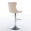 Swivel Velvet Barstools Adjustable 25 33  Seat, Modern Upholstered Chrome Base