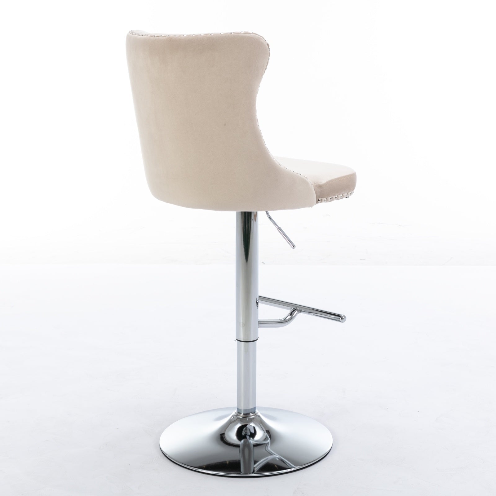 Swivel Velvet Barstools Adjustable 25 33  Seat, Modern Upholstered Chrome Base