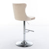 Swivel Velvet Barstools Adjustable 25 33  Seat, Modern Upholstered Chrome Base