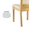 Modern Solid Wood Dining Chair With Rattan Inset Back, Set Of 2, Natural