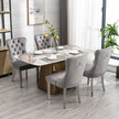 High-end Tufted Solid Wood Contemporary Velvet Upholstered Dining Chair With Chrome Stainless Steel Plating Legs,Nailhead Trim
