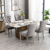 High-end Tufted Solid Wood Contemporary Velvet Upholstered Dining Chair With Chrome Stainless Steel Plating Legs,Nailhead Trim