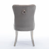 High-end Tufted Solid Wood Contemporary Velvet Upholstered Dining Chair With Chrome Stainless Steel Plating Legs,Nailhead Trim