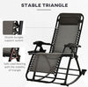 Relaxation Redefined  Grey Zero Gravity Rocker With Headrest, Tray  Phone Holder