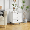 Modern Night Stand Storage Cabinet For Living Room Bedroom, Steel Cabinet With 3 Drawers,Bedside Furniture, Circular Handle