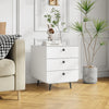 Modern Night Stand Storage Cabinet For Living Room Bedroom, Steel Cabinet With 3 Drawers,Bedside Furniture, Circular Handle