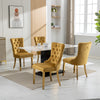 A&A Furniture,Nikki Modern, High-end Tufted Solid Wood Contemporary Velvet Upholstered Dining Chair With Golden Stainless Steel Plating Legs,Nailhead Trim,Set Of 2,Gold, SW1601GL